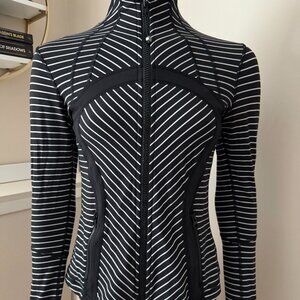 Lululemon Black & White Striped Define Jacket Size 6